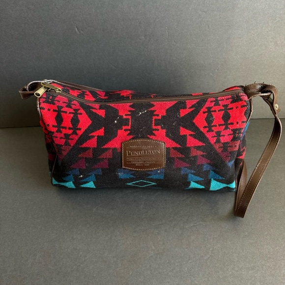 Pendleton Wool Shoulder Bag Navajo Print Multicolor Black Southwestern Western - Picture 6 of 16